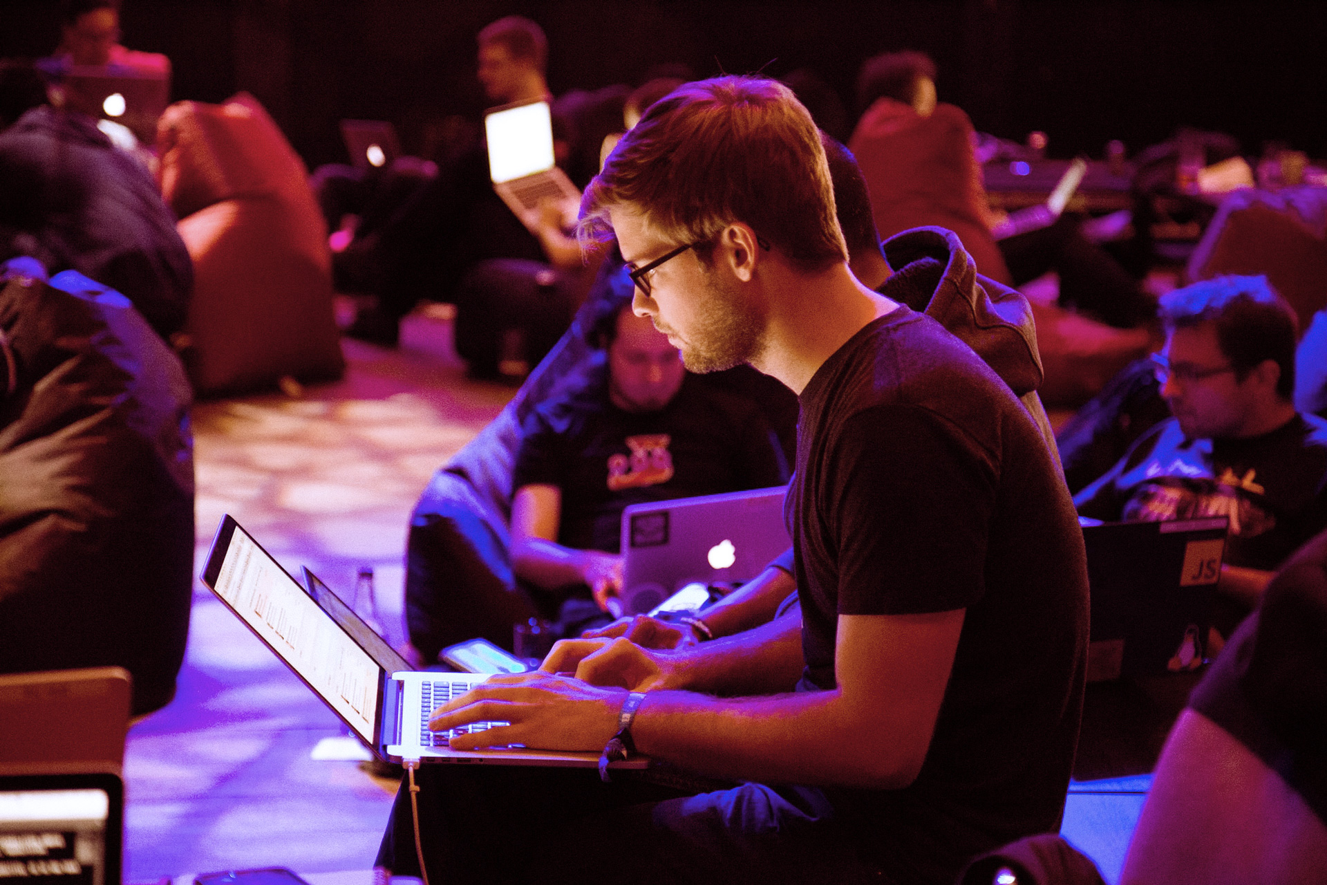 Stock image of human at laptop