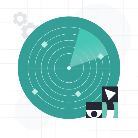 Illustration of radar covering attack surface